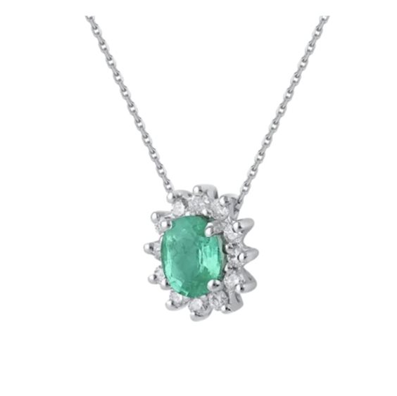 Halskette Demetra Dame Diana in Gold Smeraldo 0.40 Ct 9K.139.S.040.012.W - 9K.139.S.040.012.W